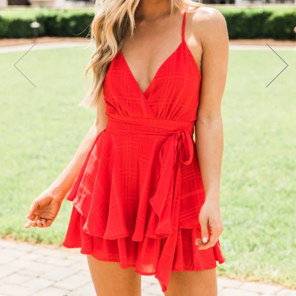Pink Lily Delightfully in Love Romper